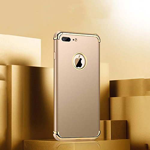 Tverghvad for iPhone 7 Plus Case, Ultra Slim Flexible iPhone 7 Plus Matte Case, Styles 3 in 1 Electroplated Luxury Cover Compatible for iPhone 7 Plus (Gold) - image 5
