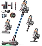 Cordless Vacuum Cleaner, 600W 50KPA 65Mins Vacuum Cleaners for Home, Upgraded Stick Vacuum with Extra Mattress Cleaning Tool, Self-Standing, Anti-Tangled Vacuum Cordless for Pet Hair/Floors/Carpets