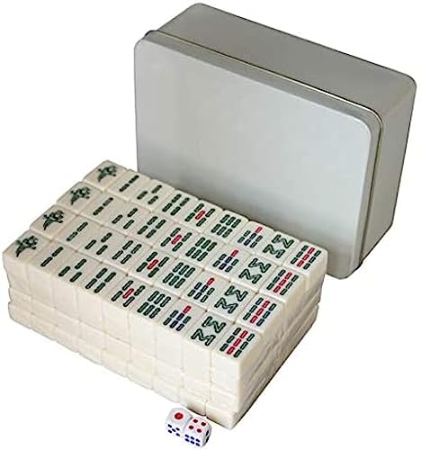 Set Mahjong con 144 fichas en caja de hierro miniatura 1