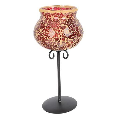 Solustre Pillar Candle Holder Glass Tealight Candle Holder Scandinavian Style Candlestick Holder For Home Decor, Golden #TOP4