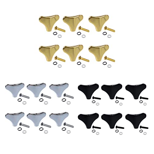 ギター弦チューニングペグ 6ピースベース交換調整ペグマシンヘッドボタンボタン P部品 (Color : Silver)