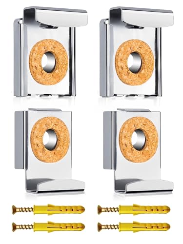 WJUAN 4 Pezzi Ganci per Specchio a Muro, Appendi Specchio Clip Muro Clip Specchio Regolabile con Molla, Clip per Montaggio a Specchio per Appendere Oggetti Incorniciati, Immagini, Specchi