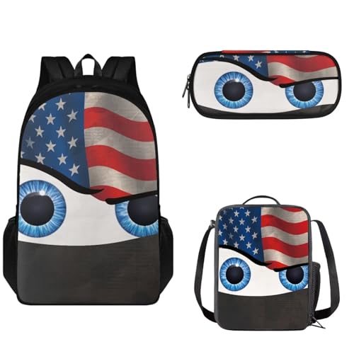 Set di 3 zaini 3 in 1 include borsa per il pranzo a prova di perdite astuccio per la scuola primaria zaino da viaggio portatile con doppia cerniera per la per bambini