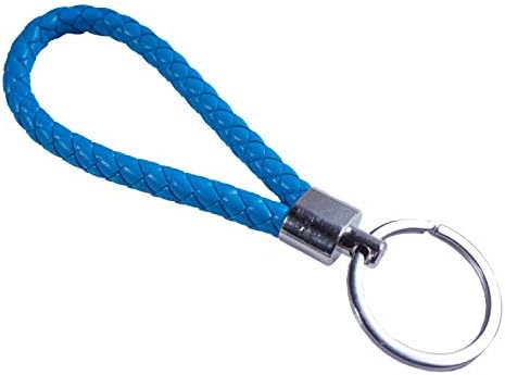 Leather key ring as braided rope coloured
