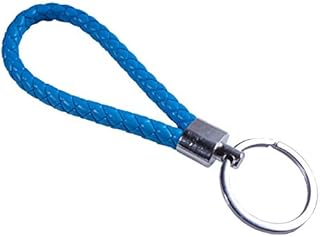 Leather key ring as braided rope coloured