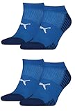 PUMA 4 Paar gepolsterte Sneaker Socken Damen & Herren / unsichtbare Sportsocken