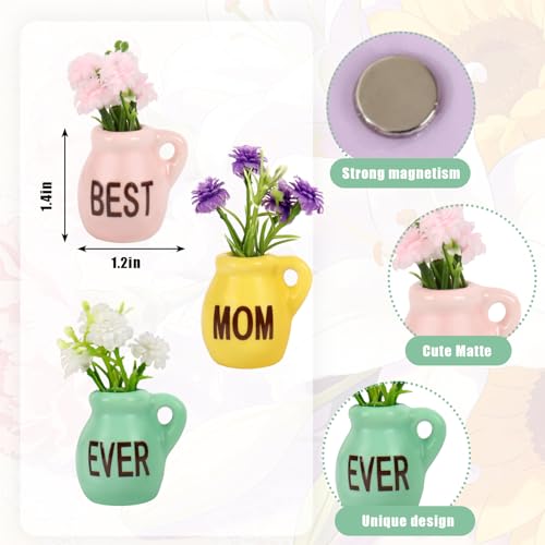 Imanes Decorativos de Cerámica Forma Florero 3 Pzas miniatura 2