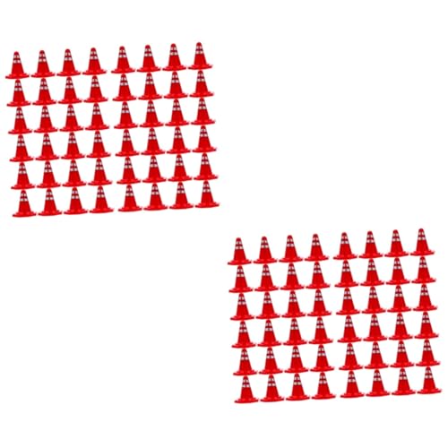COSMEVIVI 2sets Road Cones for Boys and Girls Miniature Roadblocks Simulation Traffic Signs Quality Plastic Material 60pcs*2