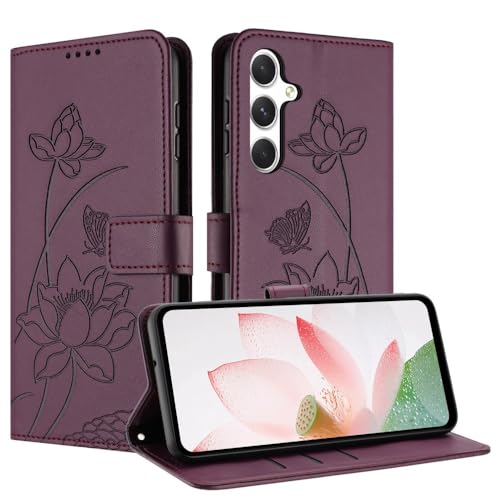 Étui pour Samsung Galaxy A55 5G rouge motif papillon idéal pour vos sorties