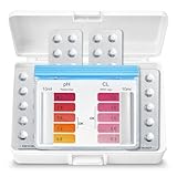 Test Kit Dpd1 Cloro, Bromo Y Ph Para Piscina, Kit analizador piscinas, Accesorios Piscina, Apto para cualquier tipo de agua, 20 pastillas Phenol Red para pH y 20 pastillas DPD1 para Cloro/Bromo
