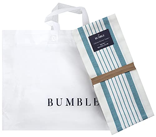 Image of Premium Kitchen Towels (20 inchx 28 inch, 6 Pack) | Large Cotton Dish Towels | Flat & Terry Highly Absorbent Kitchen Linen Set with Hanging Loop | Aqua
