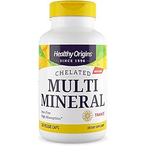 Healthy Origins Chelated Multi Mineral (Albion Minerals, Bioavailable, Non-GMO, Gluten Free), 120 Veggie Caps