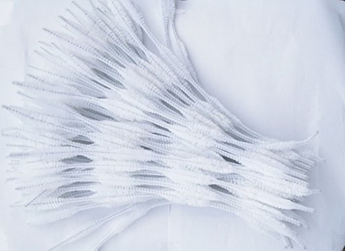 Carykon Pack Of 100 Pipe Cleaners Fuzzy Bumpy Chenille Stems For Creative Handmade Diy Art Craft (White) #TOP2