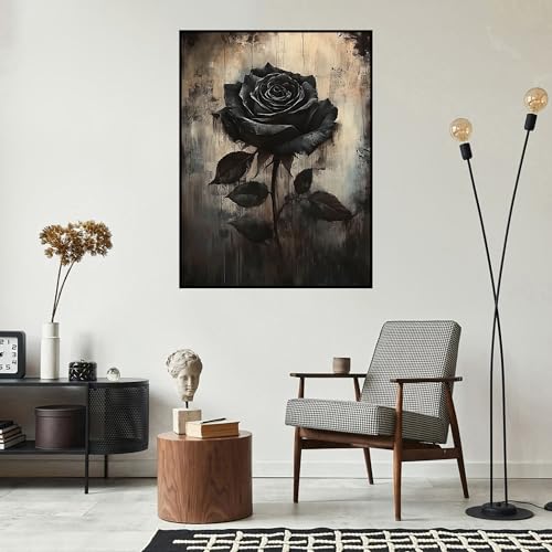Zythron Rose Diamond Art,Diamond Art Kits for Adults Beginner,Black Rose Flowers Diamond Painting 5D Full Drill Painting Kit Art and Crafts for Adult Home Wall Decor 12 X 16 inch — view 4
