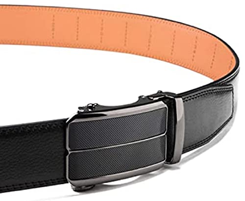 Contacts Genuine Leather Belt for Men with Autolock Buckle - Micro Adjustable Belt Fit Everywhere | Formal & Casual | Elegant Gift Box (21 Black)… 3
