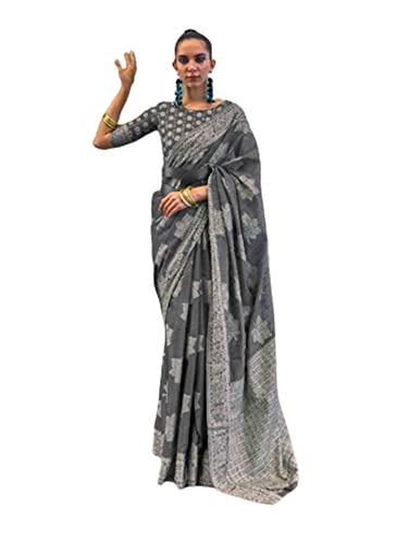 Sari indien de cérémonie costume traditionnel pour femme gris 7853