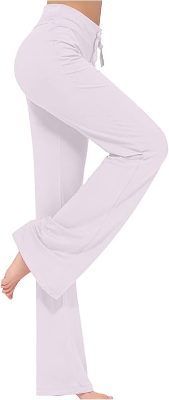 Womens Soft Bootcut Yoga Pants Lightweight Flowy Workout High Waist Stretch Sport Leggings Modal Flare Trousers