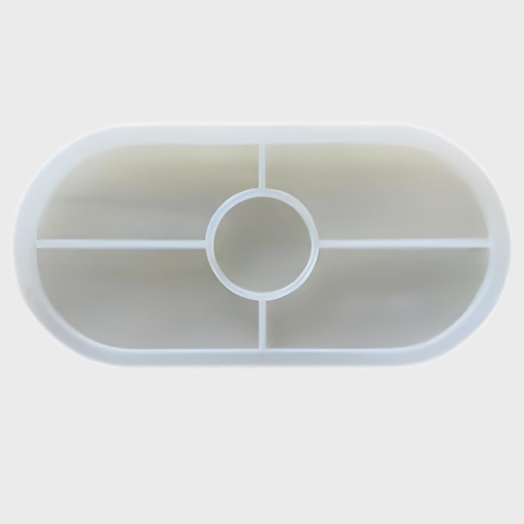 Resin/Terrazzo Silicone Tray Mold for DIY Handmade Plate (Oval Capsule Tray Mould, 20.5 X 10.3 cm) - White-image-8