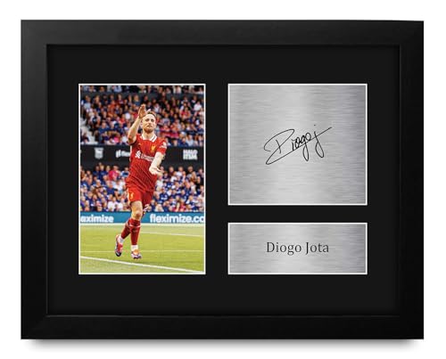 HWC Trading Diogo Jota Liverpool Framed Gifts Printed Signed Autograph Picture for Fans and Supporters - US Letter Size