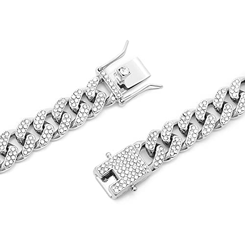 HIPBLING Iced Out Bracelet for Men Cuban Link Watch Bracelets Diamond Miami Cuban Bracelets 13mm 8mm Bracelet Hip Hop Rapper Jewelry Gift for Men3