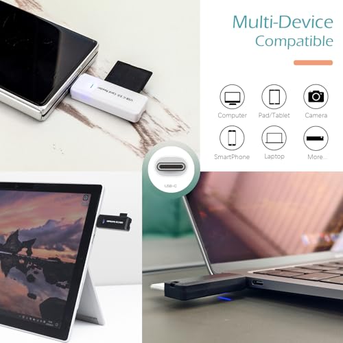 Image of Micro SD Card Reader, 5Gbps 2-in-1 USB C Memory Card Reader for Digital Camera, SD Card Viewer with Dual Slot for SD, SDHC, SDXC, Micro SD, MicroSDHC, Micro SDXC, MMC, RS-MMC, TF Card (White)