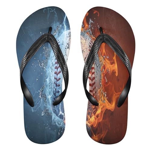 STAYTOP Water Fire Baseball Flip Flops Sandals of Men's & Women's,Sandals Beach Slippers Shower Slides