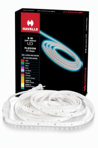Image of Havells Flexion AC Rope 120 LED Rope Light 6500K Cool Day White IP65 50M