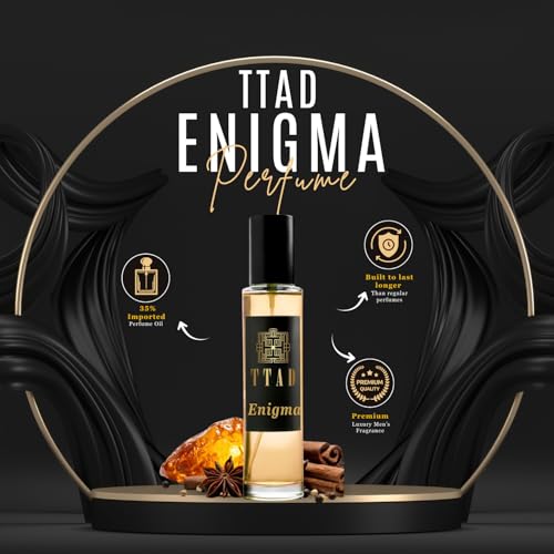 Image of TTAD Enigma Luxury Perfume for Men 30ml | Long Lasting Sweet Spicy Woody Eau De Parfum | Whiskey & Spicy Notes with Oudh, Sandalwood, Patchouli & Leather | Premium Evening Fragrance for Men