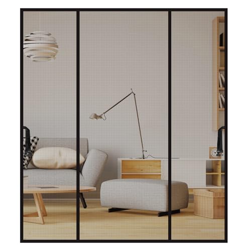 LALAGO Fliegengitter Tür Magnet, 190x210cm, Fliegengitter Balkontür Magnet, Doppeltür, Ohne Bohren, Katzenkrallen Sicher, Stärkere Magneten, Insektenschutz Tür für Balkontür Kellertür Terrassentür