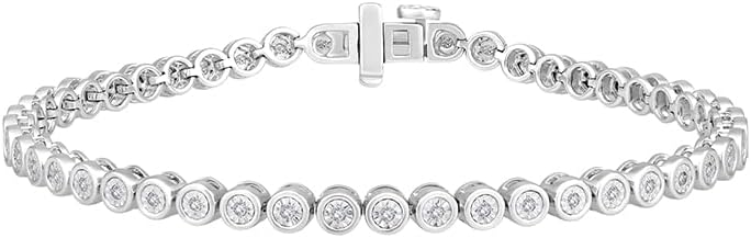 10K Gold Round Diamond Tennis Bracelet (1/3 cttw, I-J Color, I2-I3 Clarity), 7″