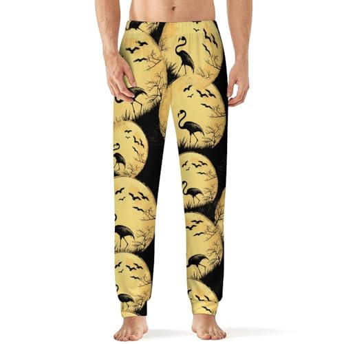 Flamingos Silhouette Men's Pajama Bottoms Sleep Lounge Soft Comfy Pants Sleepwear