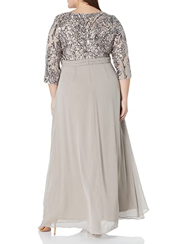 Image of Alex Evenings Womens Long Lace Top Mother of The Bride Dress with Empire Waist (Plus Size)