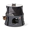 K&H Pet Products Cat Tower Tree Condo for Indoor Cats, Modern Cute Cat Hammock Bed, Kitten & Adult House Activity Center Playground Tree Cave Large Cozy Hideaway – 2 Level Gray 22 X 20