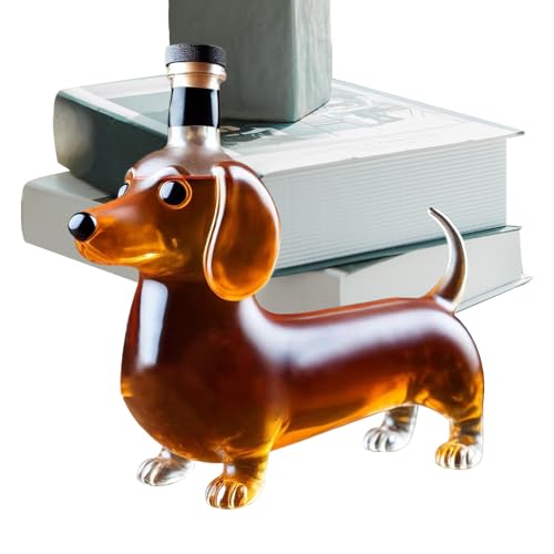 Botella para licores - Botella de whisky vacía de Dachshund | Decantador decorativo de estatua animal recipiente vino para cumpleaños, Navidad, boda y regalos casa nueva