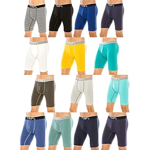 TINFL Men's Cotton Long Leg Boxer Briefs Underwear Medium Z-f03/Lt.grey 2set Cover