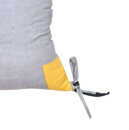 Image of COZY FURNISH Microfiber Cotton Chair Pads with Four Corner Ties 16x16(Inches) 41X41(CM) Square, Pack of 2 | Extra-Comfortable & Soft Seat Cushions | Ergonomic Pillows