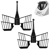 Mritrit 2 Stück Schmetterling Rühraufsatz TM6 Zubehör, Küchenmaschine Ersatzteile Schneebesen mit Schmetterling, Knethaken für TM6 TM5 TM31 Schwarz