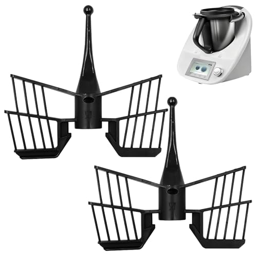 Mritrit 2 sztuki motyl nasadka do mieszania TM6, akcesoria do robota kuchennego, części zamienne, trzepaczka z motylem, hak do zagniatania do TM6, TM5, TM31, kolor czarny