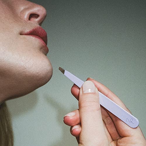 Flamingo Women’s Tweezers - Stainless Steel Slant Tip For Precision Hair Removal - Lilac #TOP3
