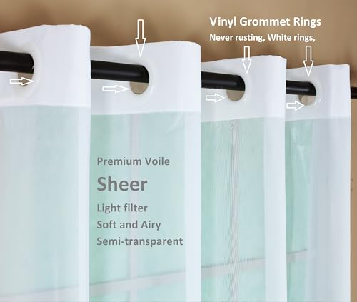 Image of Today's Curtain, Emelia Grommet Sheer Panel 63 inch White, 59 inch W x 63 inch L