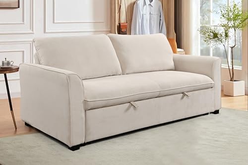 Zighth SOFABED-5073-5002 78'' Queen Size Convertible Sleeper Sofa Couch Bed, Comfortable Pull-Out Bed With Adjustable Backrest, Futon Loveseat Sofas Couches Bed For Small Spaces, Rv thumb #3