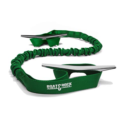 Boat Lines & Dock Ties Boat Dock Tie Bungee Cord, Double 9-Inch Loop Ends, Made in USA, Pack of 2 (Green, 36 inch)