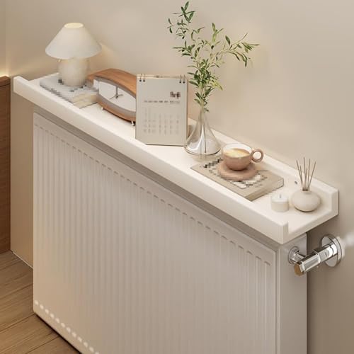 GHTCLDF Wooden Radiator Shelf Maximize Space, 47in Wall Mounted Floating Radiator Cover Heat Resistant Dust Proof Anti Warping Over Radiator Shelf, for Office Living Bedroom Hallway (47x6in-120x15cm)