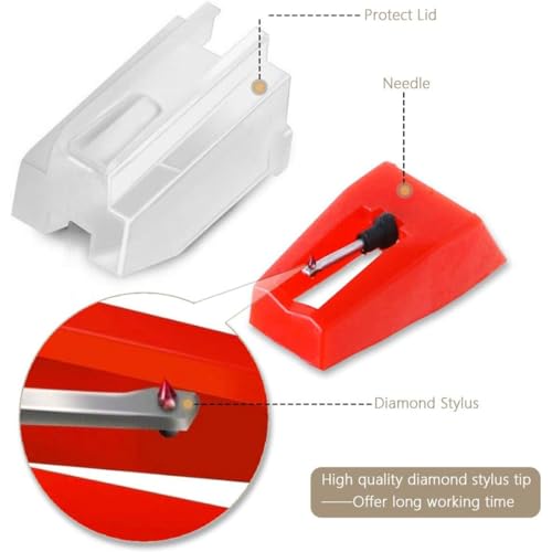 ZKSXOA 3 PCS Record Player Needles, Ruby Tip Turntables Stylus - Image 2