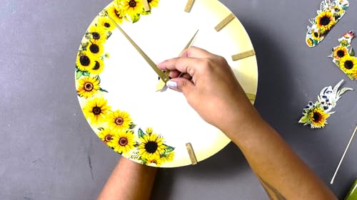 Image of Little Birdie DIY Clock Making Kit 10Inch Dia 2MM Thick | DIY Art & Craft Kit For School Projects, Home & Office Decor | MDF DIY Wall Clock Making Kit | Gift For Kids, Adults,Multicolor