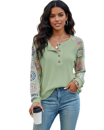 Image of TAGAS Women Women's Floral Print Round Nack Full Sleeve TOP || Women Tops l || Tops for Womens|| Women Long Sleeve Tops|| Tops ||Trendy TOP for Womens