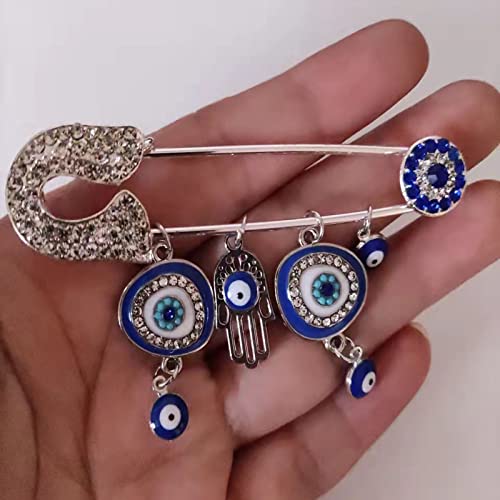Image of Muslim AllahTurkish Evil Eye Hamsa Hand of Fatima Brooch Pins Jewelry Gift