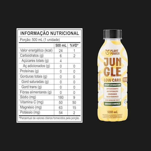 Jungle Low Carb Abacaxi e Hortelã, Bebida Funcional, 500ml