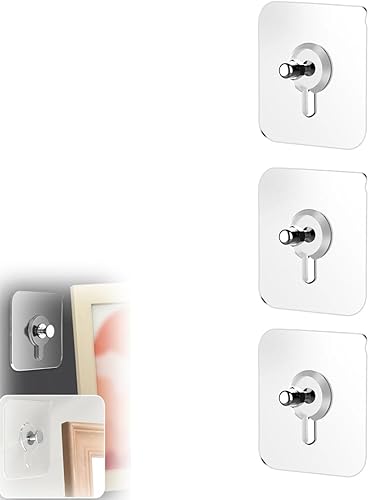 Miniatura 11 de Ganchos adhesivos sin taladro, colgadores de fotos mejorados sin clavos, ganchos de tornillo adhesivos de montaje en pared para colgar, ganchos de