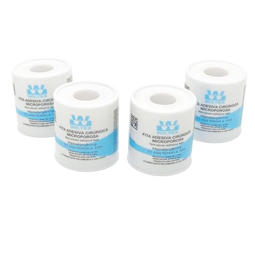 Fita Adesiva Micropore Branca 50mm x 10m Wiltex 4 unidades